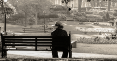 Sad Woman on a Bench